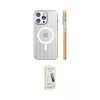 ieg™ iPhone 14 Pro Max Kılıf Pusula Minimal Koleksiyonu - Şeffaf Pasifik Cam Ekran Koruyucu