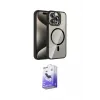 ieg™ iPhone 14 Pro Max Kılıf Yadigar Asil Koleksiyonu - Siyah Bilvis 5in1 5D Magic Hayalet Cam Ekran Koruyucu