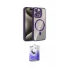ieg™ iPhone 14 Pro Max Kılıf Yadigar Asil Koleksiyonu - Siyah Bilvis 5in1 5D Magic Hayalet Cam Ekran Koruyucu