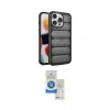 ieg™ iPhone 14 Pro Max Kılıf Yadigar Doku Özel Seri - Şeffaf Royal Nano Ekran Koruyucu