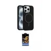 ieg™ iPhone 14 Pro Max Kılıf Yankı Form Serisi - Siyah Buffer Hayalet Cam Ekran Koruyucu