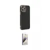 ieg™ iPhone 14 Pro Max Kılıf Yankı Serisi - Siyah Bilvis 3D Mat Cam Ekran Koruyucu