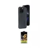 ieg™ iPhone 14 Pro Max Kılıf Yörünge Işık Serisi - Siyah Buffer Cam Ekran Koruyucu