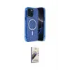 ieg™ iPhone 15 Kılıf Eksen Çizgi - Siyah Bilvis 3D Mat Cam Ekran Koruyucu