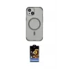 ieg™ iPhone 15 Kılıf Eksen Klasik Koleksiyonu - Siyah Buffer Hayalet Cam Ekran Koruyucu