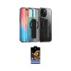 ieg™ iPhone 15 Kılıf Nova Işık Koleksiyonu - Siyah Buffer Hayalet Cam Ekran Koruyucu