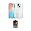 ieg™ iPhone 15 Kılıf Nova Işık Koleksiyonu - Siyah Buffer Hayalet Cam Ekran Koruyucu