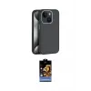ieg™ iPhone 15 Kılıf Zirve Modern Prime - Siyah Buffer Hayalet Cam Ekran Koruyucu