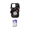 ieg™ iPhone 15 Pro Kılıf Akış Yansıma - Siyah Bilvis 5in1 3D Magic Cam Ekran Koruyucu