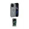 ieg™ iPhone 15 Pro Kılıf Eksen Çizgi - Şeffaf 360 Full Body Arka Koruyucu
