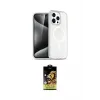 ieg™ iPhone 15 Pro Kılıf Eksen Doku Koleksiyonu - Siyah Buffer Cam Ekran Koruyucu