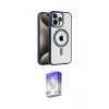 ieg™ iPhone 15 Pro Kılıf Eksen Form Koleksiyonu - Siyah Bilvis 5in1 3D Magic Cam Ekran Koruyucu