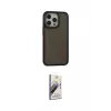 ieg™ iPhone 15 Pro Kılıf Eksen Işık - Siyah Bilvis 3D Mat Cam Ekran Koruyucu