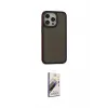 ieg™ iPhone 15 Pro Kılıf Eksen Işık - Siyah Bilvis 3D Mat Cam Ekran Koruyucu
