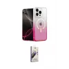 ieg™ iPhone 15 Pro Kılıf Eksen Minimal Özel Seri - Siyah Bilvis 3D Mat Cam Ekran Koruyucu