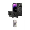ieg™ iPhone 15 Pro Kılıf Kıvılcım Modern Serisi - Siyah Bilvis 3D Cam Ekran Koruyucu