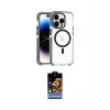 ieg™ iPhone 15 Pro Kılıf Kozmos Doku Koleksiyonu - Siyah Buffer Hayalet Cam Ekran Koruyucu