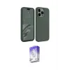 ieg™ iPhone 15 Pro Kılıf Kozmos Yansıma Özel Seri - Siyah Bilvis 5in1 3D Magic Cam Ekran Koruyucu