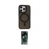 ieg™ iPhone 15 Pro Kılıf Kutup Serisi - Siyah 360 Mat Full Body Arka Koruyucu