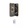ieg™ iPhone 15 Pro Kılıf Nova Işık Özel Seri - Siyah Bilvis 0.18mm Plus Cam Ekran Koruyucu