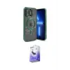 ieg™ iPhone 15 Pro Kılıf Nova Işık Özel Seri - Siyah Bilvis 5in1 5D Magic Hayalet Cam Ekran Koruyucu