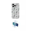 ieg™ iPhone 15 Pro Kılıf Pusula Form - Siyah 3D Antistatik Cam Ekran Koruyucu