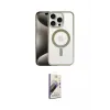 ieg™ iPhone 15 Pro Kılıf Siluet Çizgi Serisi - Siyah Bilvis 3D Mat Cam Ekran Koruyucu