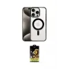 ieg™ iPhone 15 Pro Kılıf Siluet Çizgi Serisi - Siyah Buffer Cam Ekran Koruyucu