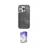 ieg™ iPhone 15 Pro Kılıf Siluet Form Serisi - Siyah Bilvis 5in1 3D Magic Cam Ekran Koruyucu