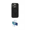 ieg™ iPhone 15 Pro Max Kılıf Ahenk Form Serisi - Siyah 3D Antistatik Seramik Nano Ekran Koruyucu