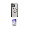 ieg™ iPhone 15 Pro Max Kılıf Ahenk Işık Serisi - Siyah Bilvis 5in1 3D Magic Cam Ekran Koruyucu
