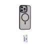 ieg™ iPhone 15 Pro Max Kılıf Ahenk Klasik Özel Seri - Siyah Bilvis 0.18mm Plus Cam Ekran Koruyucu