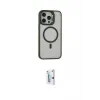 ieg™ iPhone 15 Pro Max Kılıf Ahenk Klasik Özel Seri - Siyah Bilvis 0.18mm Plus Cam Ekran Koruyucu