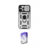 ieg™ iPhone 15 Pro Max Kılıf Ahenk Klasik - Siyah Bilvis 5in1 3D Magic Cam Ekran Koruyucu