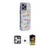 ieg™ iPhone 15 Pro Max Kılıf Ahenk Modern Serisi - Siyah Buffer Cam Ekran Koruyucu + PVD Metal Kamera Lens - GS