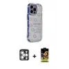 ieg™ iPhone 15 Pro Max Kılıf Ahenk Modern Serisi - Siyah Buffer Cam Ekran Koruyucu + PVD Metal Kamera Lens - GS
