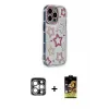 ieg™ iPhone 15 Pro Max Kılıf Ahenk Modern Serisi - Siyah Buffer Cam Ekran Koruyucu + PVD Metal Kamera Lens - GS