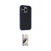 ieg™ iPhone 15 Pro Max Kılıf Ahenk Yansıma Özel Seri - Siyah Bilvis 3D Mat Cam Ekran Koruyucu