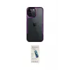 ieg™ iPhone 15 Pro Max Kılıf Akış Çizgi Koleksiyonu - Şeffaf Pasifik Cam Ekran Koruyucu