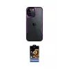 ieg™ iPhone 15 Pro Max Kılıf Akış Çizgi Koleksiyonu - Siyah Buffer Hayalet Cam Ekran Koruyucu