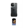 ieg™ iPhone 15 Pro Max Kılıf Akış Çizgi Koleksiyonu - Siyah Buffer Hayalet Cam Ekran Koruyucu