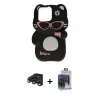 ieg™ iPhone 15 Pro Max Kılıf Akış Yansıma - Siyah Vanessa Magic Cam + Raze Metal Kamera Lens - LT