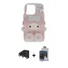 ieg™ iPhone 15 Pro Max Kılıf Akış Yansıma - Siyah Vanessa Magic Cam + Raze Metal Kamera Lens - LT
