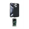 ieg™ iPhone 15 Pro Max Kılıf Doruk Serisi - Siyah 360 Mat Full Body Arka Koruyucu