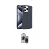 ieg™ iPhone 15 Pro Max Kılıf Doruk Serisi - Siyah Vanessa Magic Hayalet Cam