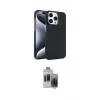 ieg™ iPhone 15 Pro Max Kılıf Doruk Serisi - Siyah Vanessa Magic Hayalet Cam