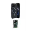 ieg™ iPhone 15 Pro Max Kılıf Eksen Çizgi - Siyah 360 Mat Full Body Arka Koruyucu