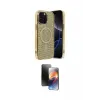 ieg™ iPhone 15 Pro Max Kılıf Eksen Çizgi - Siyah 3D Antistatik Mat Seramik Nano Ekran Koruyucu