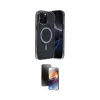 ieg™ iPhone 15 Pro Max Kılıf Eksen Çizgi - Siyah 3D Antistatik Mat Seramik Nano Ekran Koruyucu