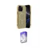 ieg™ iPhone 15 Pro Max Kılıf Eksen Çizgi - Siyah Bilvis 5in1 3D Magic Cam Ekran Koruyucu